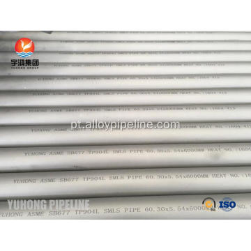 Tubulação sem emenda de aço inoxidável de ASME SB677 TP904L